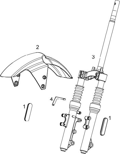 Framgaffel - Framskärm