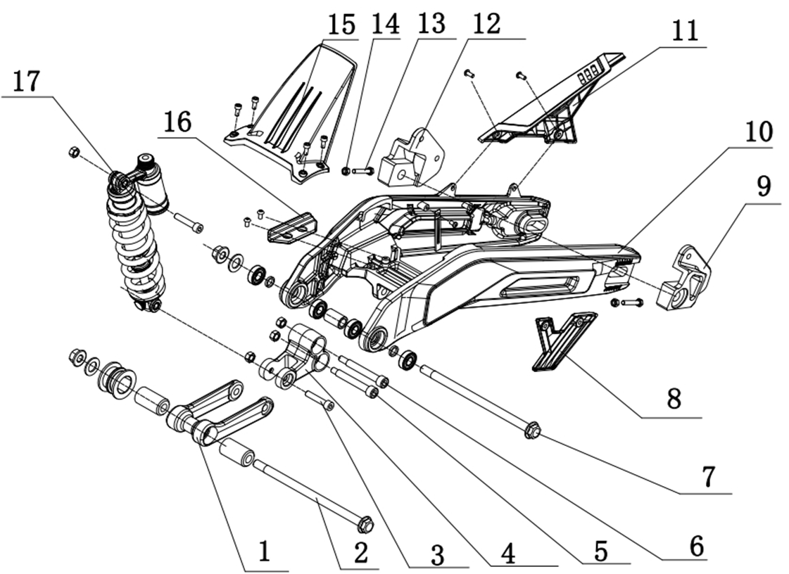 Sving - Stötdämpare bak - Inre bakskärm
