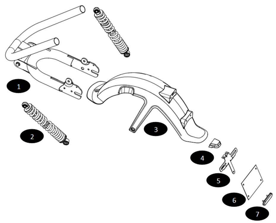 Bakskärm - Stötdämpare - Sving