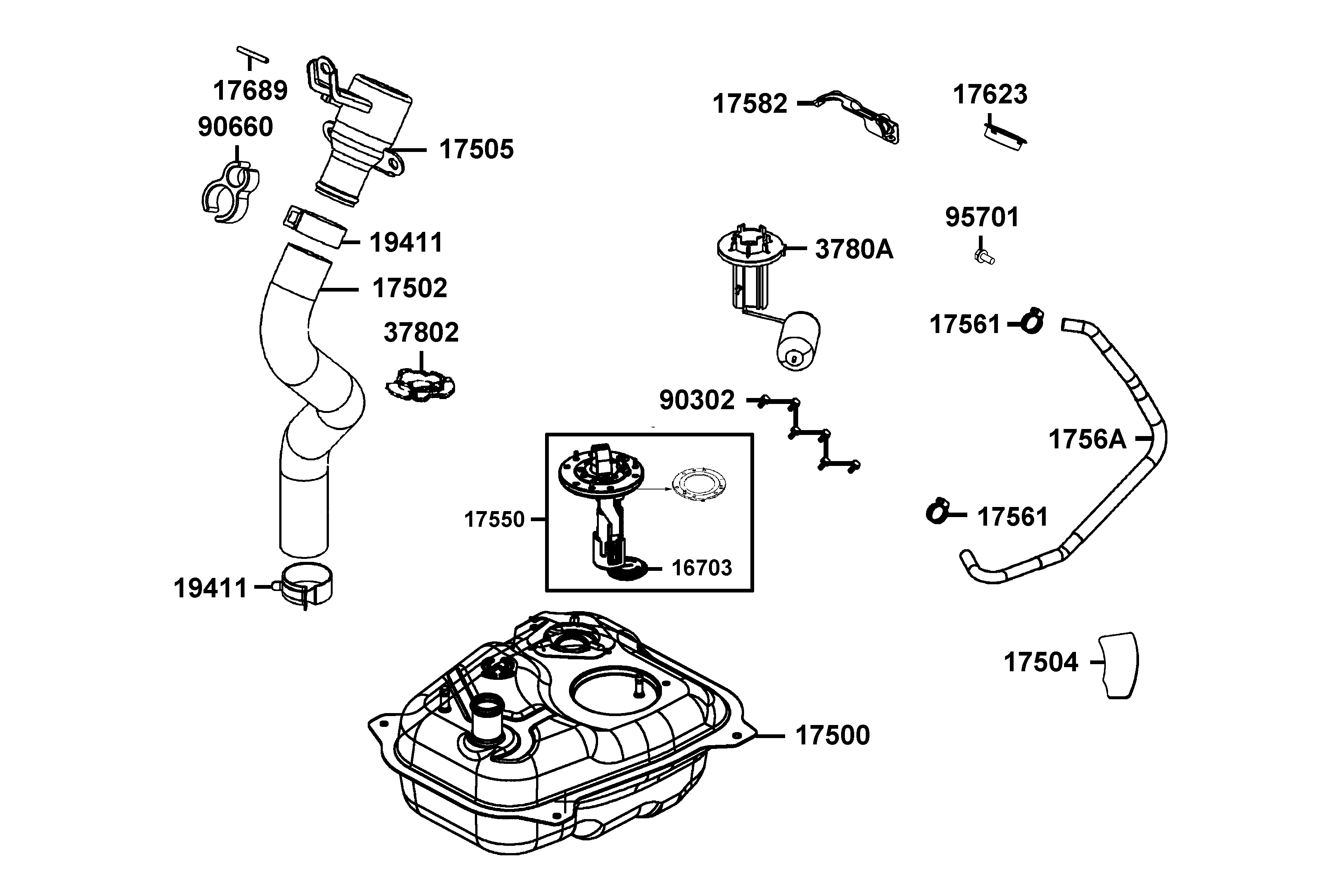 Bränsletank - Bränslepump - Tankgivare