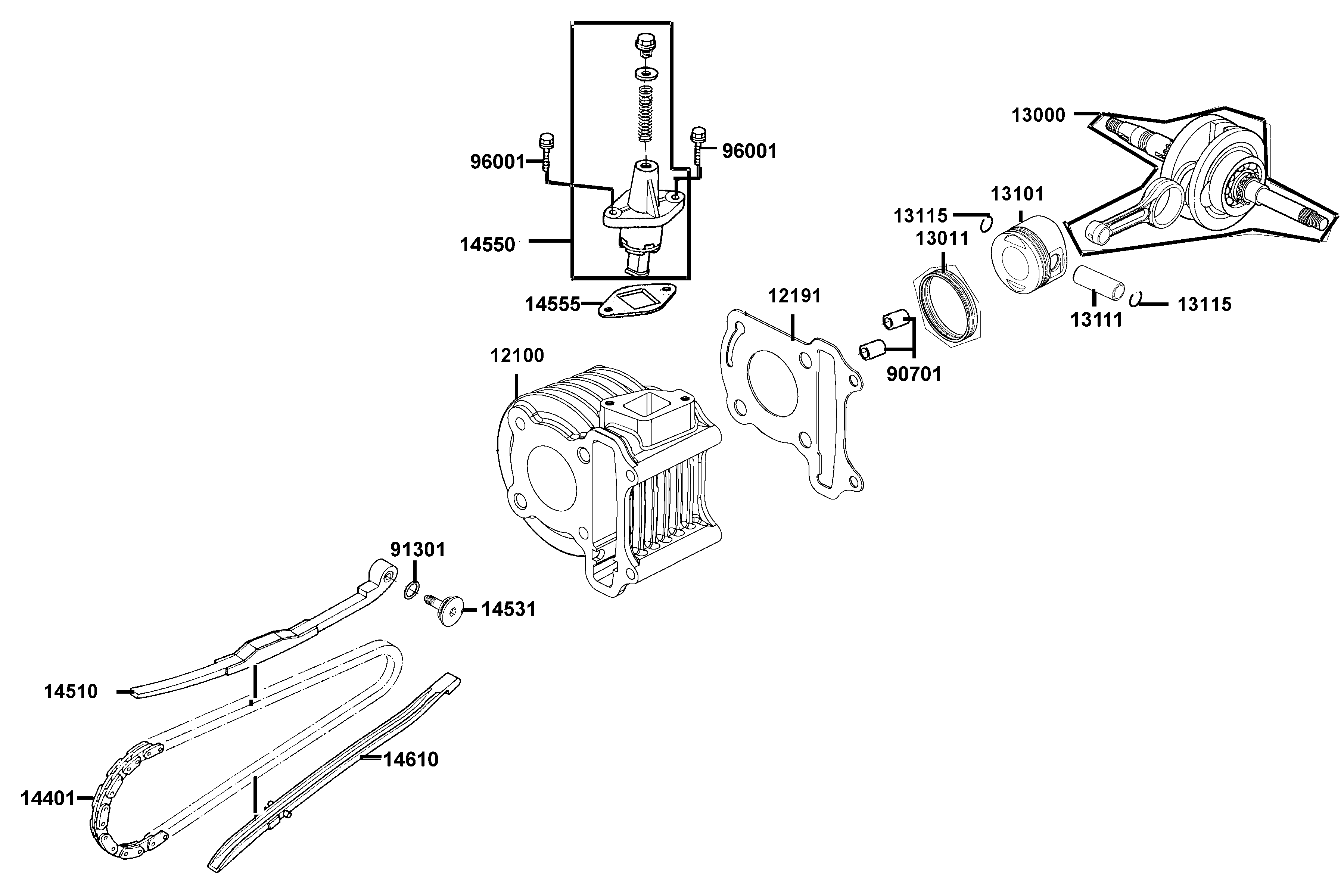 Cylinder - Kolv - Vevparti