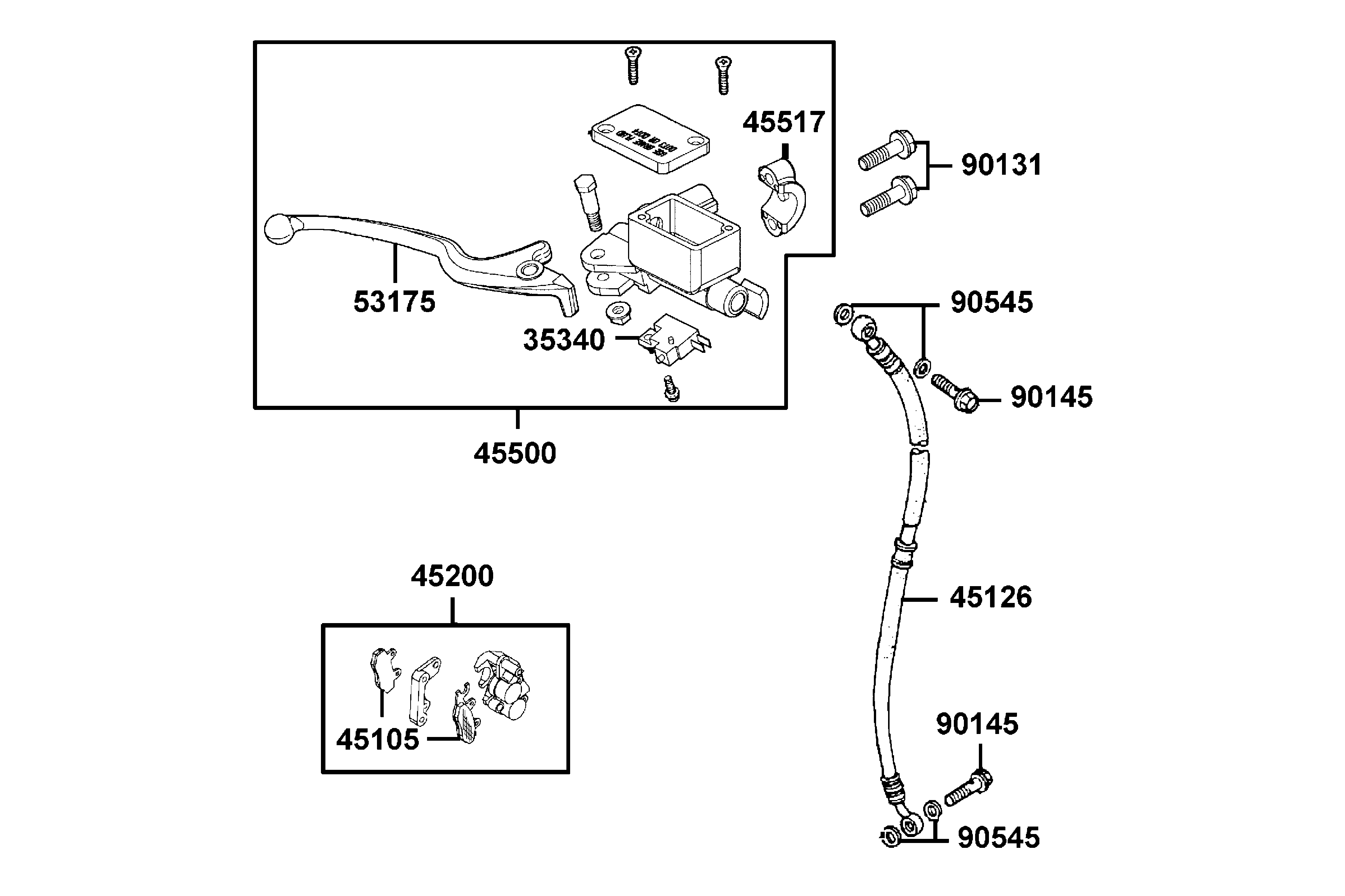 Frambroms - Bromsbelägg - Bromshandtag