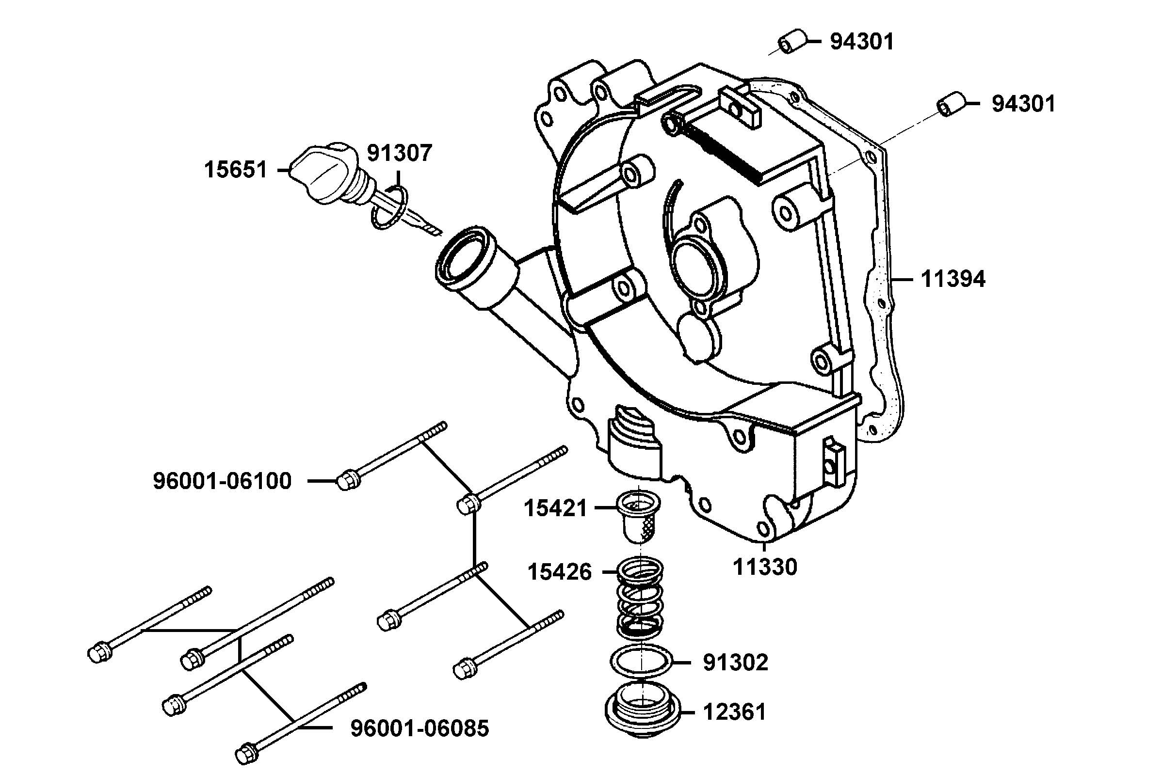 Motorkåpa höger - Oljeplugg - Oljesticka