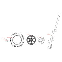 Framhjul - Bromsskiva fram - Styrkrona - Stötdämpare fram