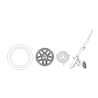 Framhjul - Frambroms - Styrkrona - Stötdämpare fram
