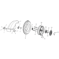 Bakfälg - Bakskärm - Bromsskiva