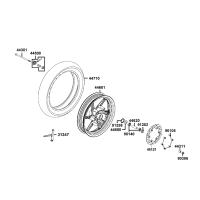 Framhjul - Bromsskiva - Fälg