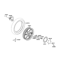 Framhjul - Bromsskiva - Fälg