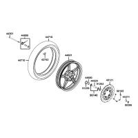 Framhjul - Bromsskiva - Fälg
