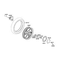 Framhjul - Bromsskiva - Fälg