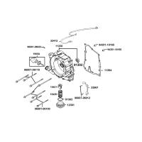 Motorkåpa höger - Oljeplugg - Oljesticka