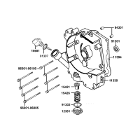 Motorkåpa höger - Oljeplugg - Oljesticka