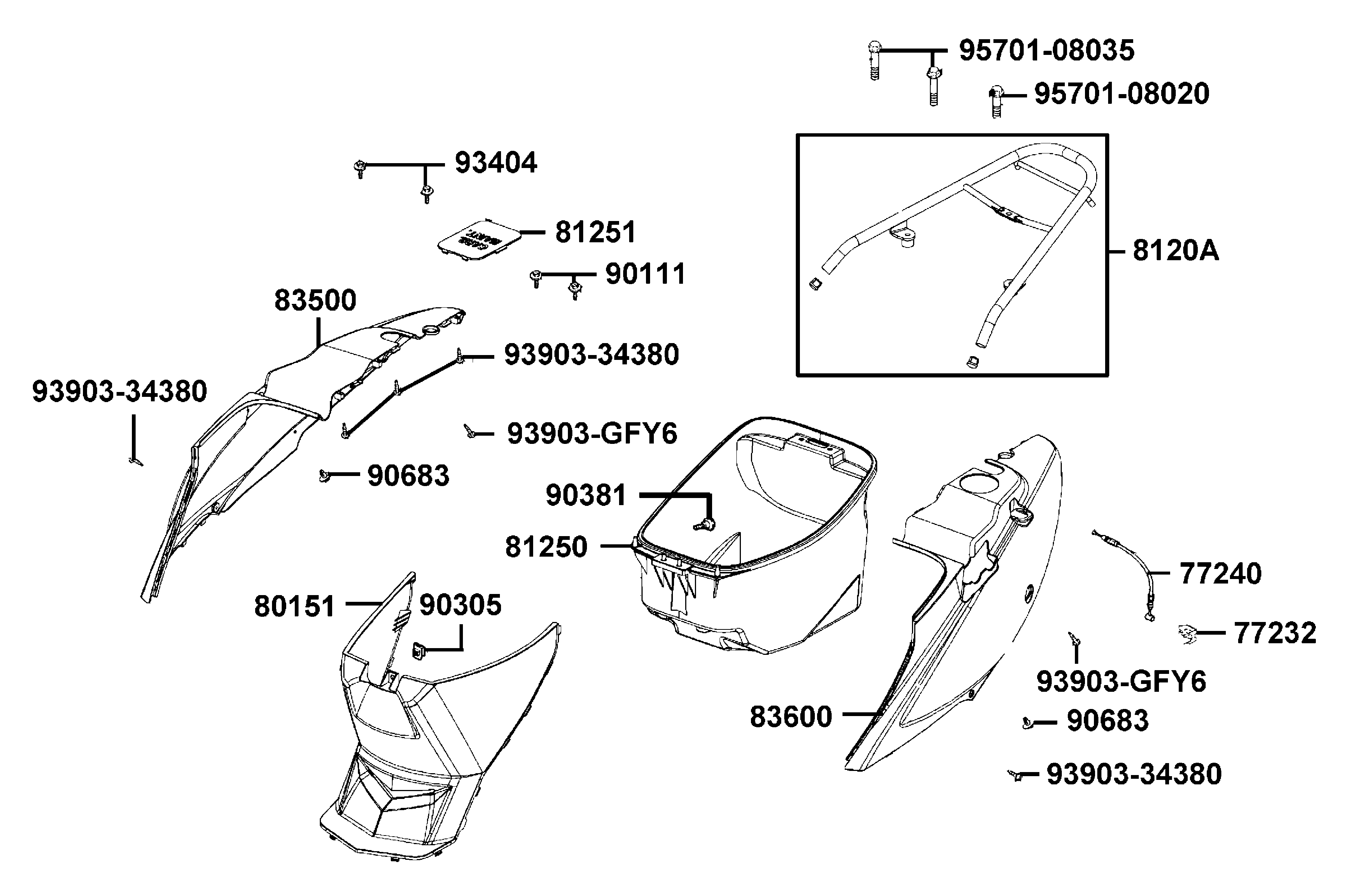 Sidokåpor bak - Sadellåda - Pakethållare