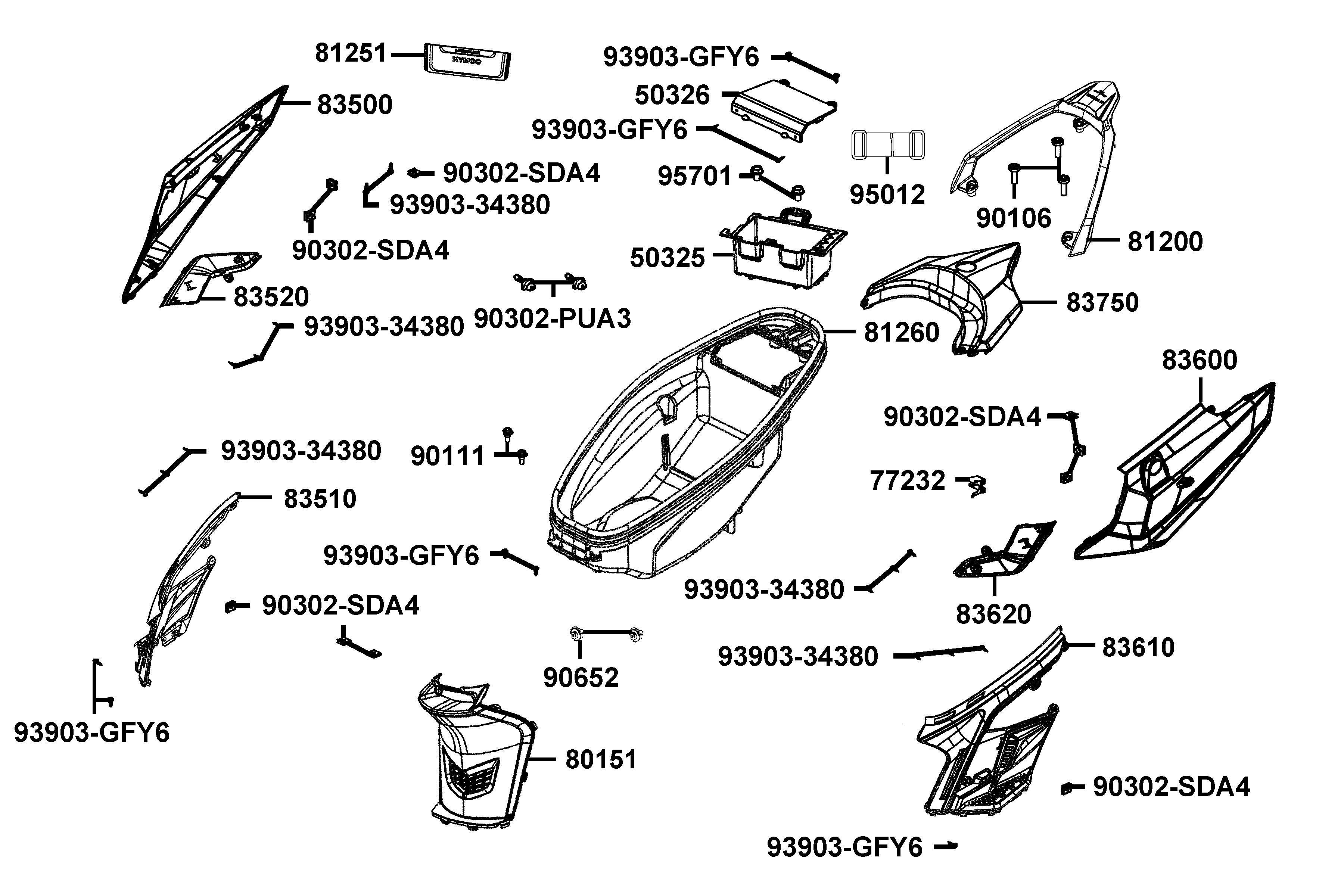 Sidokåpor bak - Sadellåda
