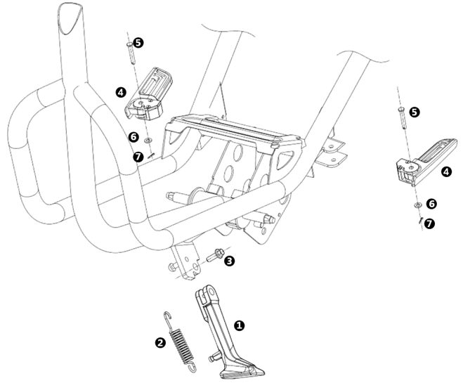 Sidostöd - Passagerarfotstöd